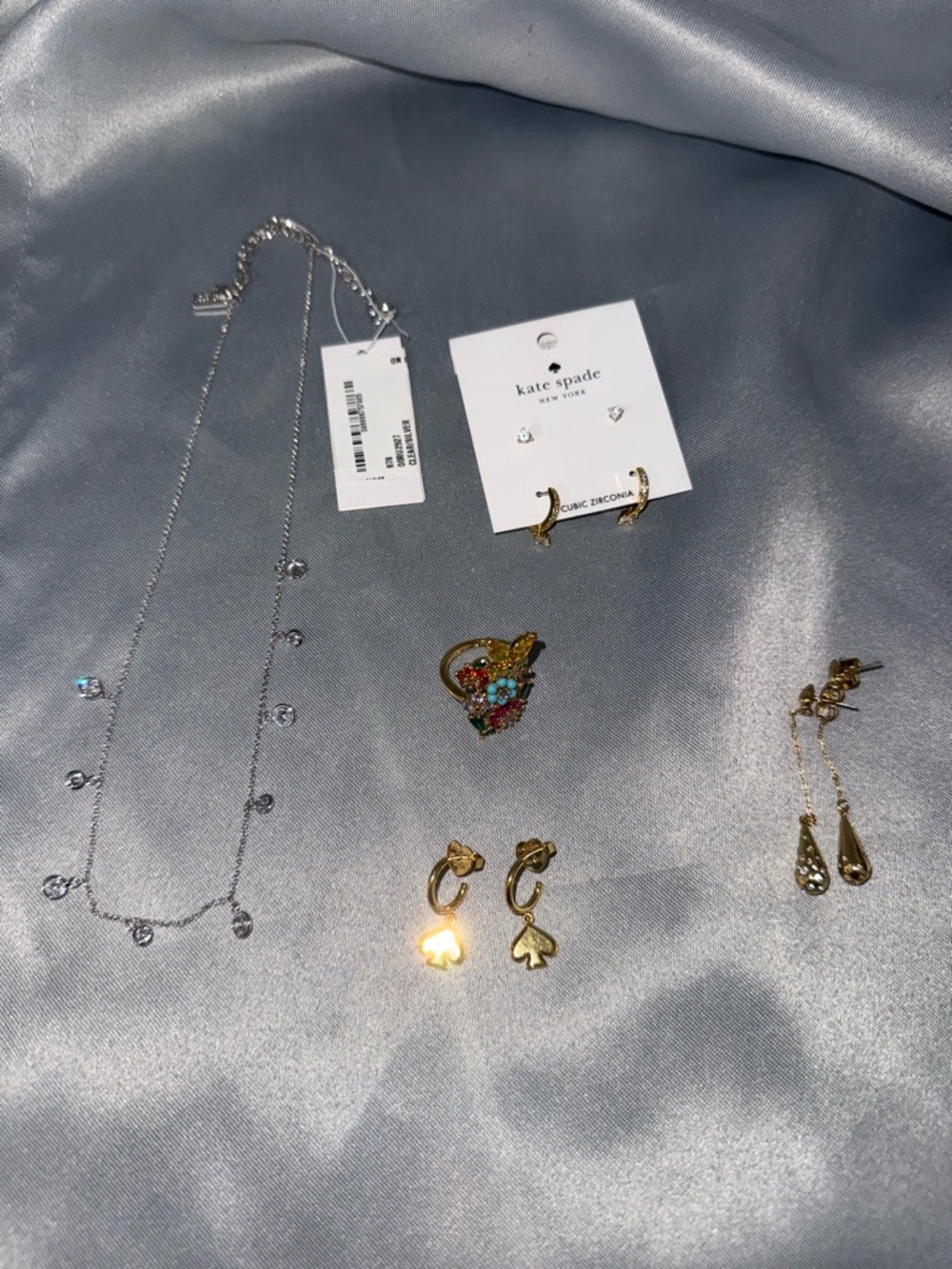 kate spade Mixed Gold & Silver Earrings with Colorful Enamel Accent